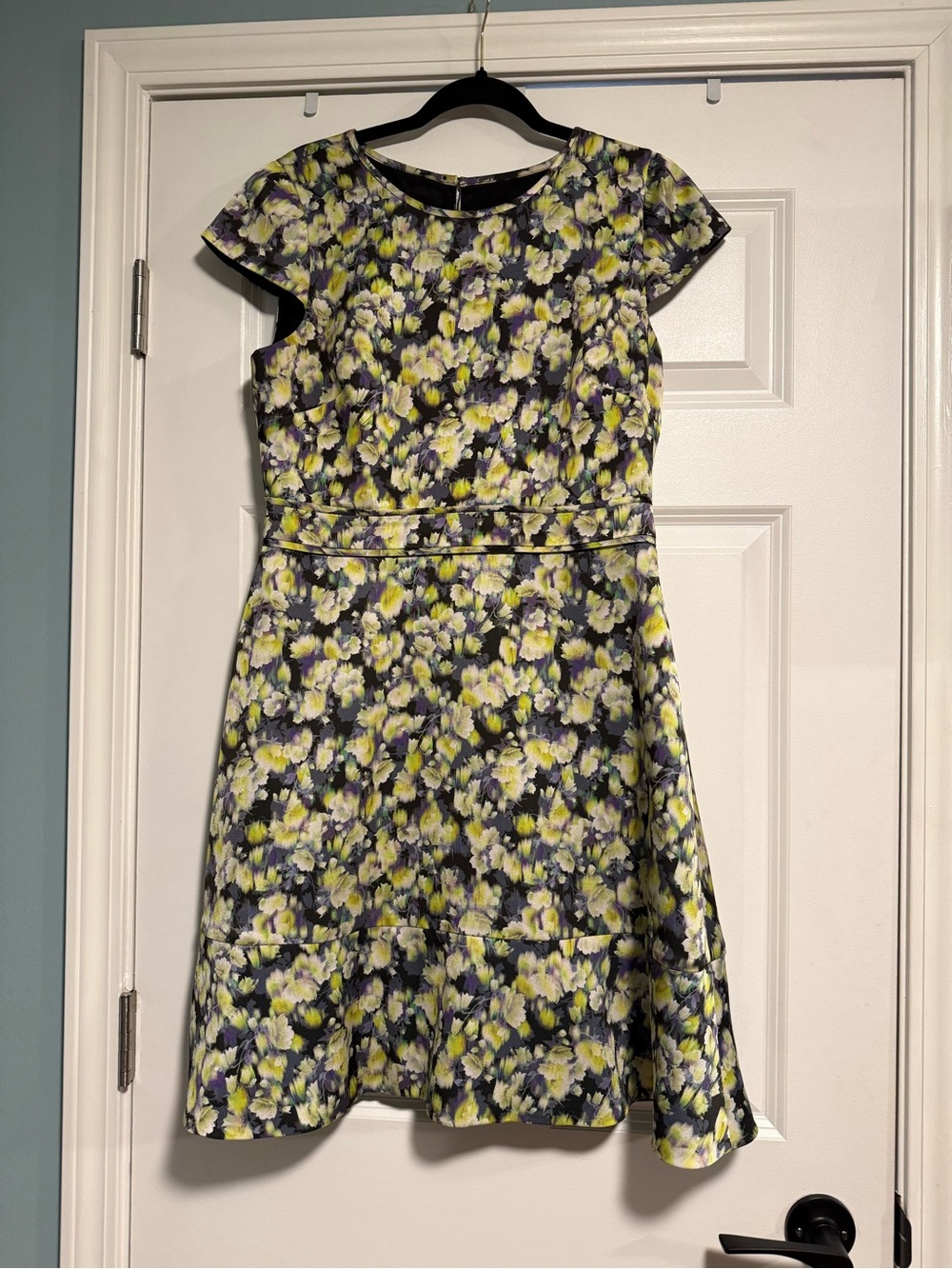 J. Crew Yellow, Navy, and White Floral Fit-and-Flare Girls Dress
